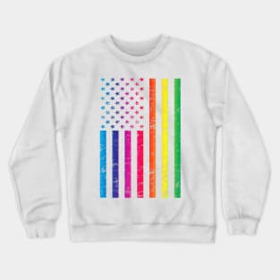 American Flag Gay Pride Rainbow Lgbt Diversity 2023 Premium Crewneck Sweatshirt